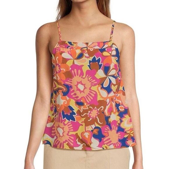 Ba&sh Sery Mod Retro Floral Sleeveless Tie Back Relaxed Slip Top NWT Size Medium - Picture 1 of 8